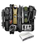 Survival Kit 13 in 1 - Professional Emergency Gear with Knife & Flashlight for Camping Hiking Fishing Adventure | Ideal Gift for Men & Fathers - Buy Online on GoSupps.com