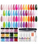 Modelones Dip Powder Nail Kit - 30 Colors Acrylic Dipping Powder Set for DIY Manicure | Hot Pink Magenta Lemon Green | Includes Top/Base Coat & Activator - Buy Online on GoSupps.com