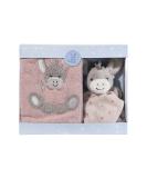 Buy Sterntaler Donkey Emmi Gift Set - Children's Towel & Cuddly Blanket in Flora Rose | International Shipping - Buy Online on GoSupps.com