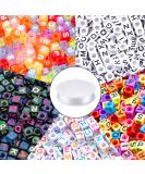 1400pcs 5 Color Cube Alphabet Beads Bracelet Letter Beads for Bracelets Making with 1 Roll 50M Crystal String Cord for Jewelry Making(6mm) 5colors A - Buy Online on GoSupps.com