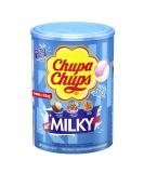 Chupa Chups Milky lollipotile can practical box with 100 lollis in 3 creamy flavors caramel strawberry cream & cocoa vanilla 100 x 12g - Buy Online on GoSupps.com