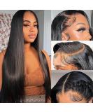 24 Inch HD Transparent Straight Lace Front Human Hair Wig | 150% Density Pre Plucked Closure Wig for Black Women | Glueless 13x4 Lace Frontal Wig - Buy Online on GoSupps.com
