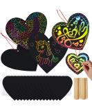 JOYIN 36 Packs Valentines Day Gifts Cards for Kids Magic Color Scratch Heart Rainbow Scratch Paper Heart Art Valentine Crafts & Art for Kids Classroom Exchange Create Rainbow Scratch Art Without Ink - Buy Online on GoSupps.com