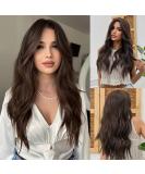 Buy Testar Long Wavy Brown Wig - Realistic Water Wave Hair Replacement for Women | Synthetic Everyday Use - Buy Online on GoSupps.com