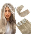 SEGO 12 Tressen Clip-In Hair Extensions | Real Hair Full Head 55cm 180g | Affordable Sand Blonde & Light Blonde Options - Buy Online on GoSupps.com