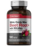 Nitric Oxide Beet Root Capsules | with Nitrates | 180 Count | Nitric Oxide Precursor | Vegetarian Non-GMO Gluten Free Supplement | by Horbaach - Buy Online on GoSupps.com