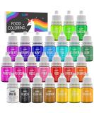 24 Vivid Colors Food Coloring Set for Baking & Cake Decorating - Liquid Tasteless Dye for Fondant, Cookies, Macarons & DIY Crafts - 0.25 fl. oz. Bottles - Buy Online on GoSupps.com