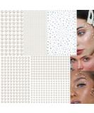 White Pearl 3D Self Adhesive Nail Rhinestones Temporary Tattoo - 7 Sheets - Buy Online on GoSupps.com