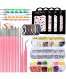 JOYJULY Nail Art Kit: Brushes, Dotting Tools, Rhinestones, Stickers, Glitters & Sequins - Free Pink Included - Buy Online on GoSupps.com
