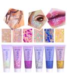 Fluorescent Glitter Set - 6 Iridescent Colors for Face Nails Hair & Body | Chunky Sequin Makeup Effects - Buy Online on GoSupps.com