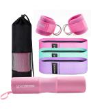 Kcross Barbell Squat Pad Set for Women - Includes 7Pcs Pad, Ankle Straps, Resistance Bands, Carry Bag - Pink Gym Equipment Accessories - Buy Online on GoSupps.com