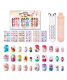 Modelones 144Pcs 6 Pack Press on Nails for Kids Children Acrylic Fake Nails Pre-glue Full Cover Glitter Gradient Color Rainbow Candy Short False Nail Art Kits Sets Valentines Day Gifts for Kids Girls A2-Rainbow Candy - Buy Online on GoSupps.com