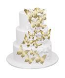 Gyufise 36 Pack Gold Glitter 3D Butterfly Cupcake Toppers for Birthday Wedding Party | Hollow Butterfly Cake Decorations & Wall Stickers - Buy Online on GoSupps.com