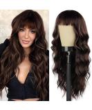 Testar Dark Brown Long Wavy Wigs for Women - Natural-Looking Synthetic Curly Ponytail Wig for Daily & Party Use - Buy Online on GoSupps.com