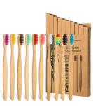 Tonyg-P 10 pieces of bamboo toothbrushes for adults natural toothbrush medium soft bristle environmentally friendly toothbrest plastic-free bpa free bio-degradable
