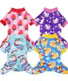 XPUDAC 4 Piece Dog Pajamas for Small Dogs Pjs Clothes Puppy Onesies Outfits for Doggie Christmas Shirts Sleeper for Pet Cats Jammies-S Small(3.5-7 LBs) Duck, Strawberry, 2 Unicorn - Buy Online on GoSupps.com