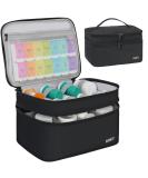 Medicine Storage Bag | Double Layer Pill Organizer with Lockable Zipper | Adjustable Divider for Pills & Medical Supplies - Travel Carrying Bag in Black - Buy Online on GoSupps.com