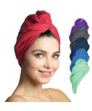 Fit Flip Hair Turban Set - Absorbent Microfiber Quick-Drying Hair Towels (2 Pieces Coral) - Buy Online on GoSupps.com