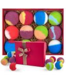 12PCS Natural Organic Bath Bombs Gift Set with Essential Oils in Reusable Box - Luxury Spa Set for Women and Men - Buy Online on GoSupps.com