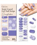 Gya Labs Nail Stickers - Seasonal Snowflake Design | Long Lasting Semi Cured Gel Nail Strips (20 Pcs) - Nail Art Kit for Women - Buy Online on GoSupps.com