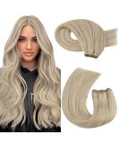Moresoo Double Weft Human Hair Extensions Ash Blonde & Platinum Blonde - 14 Inch(Pack of 1) - Buy Online on GoSupps.com