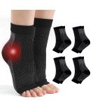 Plantar Fasciitis Compression Socks - 4 Pairs for Neuropathy & Ankle Support - Black - L-XL - Buy Online on GoSupps.com
