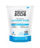 Molly's Suds Laundry Detergent Pods | Natural Detergent for Sensitive Skin | Ultra Concentrated and Stain Fighting | Peppermint - 120 Count (Value Pack) - Buy Online on GoSupps.com