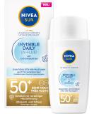 Nivea Sun Protection Fluid LSF 50+ | Ultra-Light Non-Fatty Sunscreen with Antioxidants | Invisible Daily UV-Fluid (40ml) Buy Online Worldwide - Buy Online on GoSupps.com