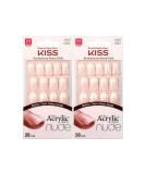 KISS Salon Acrylic French Nude 28 Nails (2 Pack) - KAN03 - 56 Count Total - Buy Online on GoSupps.com