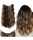 Silk-Co Adjustable Synthetic Hair Extensions with Rubber Band & Clips - 60cm Long Brown Highlights for Women - Buy Online on GoSupps.com