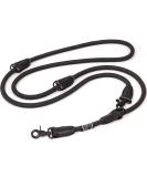 Buy Dog is K nig Adjustable 2.3m Dog Leash | Robust with Security Carabiner | 3-Way Adjustable for Medium & Large Dogs | Durable Black Leash with Leather Caps - Buy Online on GoSupps.com