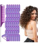 56 Pieces Sponge Curlers - No Heat Foam Hair Rollers for All Hair Lengths - Soft 15mm Curlers with Pintail Comb - Purple - Buy Online on GoSupps.com