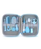 Portable Baby Grooming Kit: 11-in-1 Baby Safety Care Set for Newborns - Hair Brush, Nail Clipper, Nasal Aspirator - Blue - Buy Online on GoSupps.com
