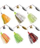 6pcs Multicolor Bass Fishing Lures Spinnerbait Kit for Pike, Trout, and Salmon - Hard Metal Buzzbait Spinner Baits Jigs - Buy Online on GoSupps.com