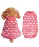 Dxhycc Dog Knitted Sweater Dog Heart Sweater Puppy Sweater Warm Soft Pet Holiday Clothes for Small Cats and Dogs (Pink, S) Small Pink - Buy Online on GoSupps.com