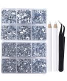 6400pcs Clear Hotfix Rhinestones Set | 5 Mixed Sizes Crystal Glass Gems with Tools - SS6-SS30 - Buy Online on GoSupps.com