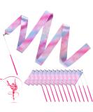 Sparkling Dance Ribbon Flash Gymnastics Ribbons 78.74 Rhythmic Shining Silk Dance Ribbons - Pink Twirling Ribbons (12 Pack) - Buy Online on GoSupps.com