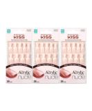 KISS Salon Acrylic Nude 28 Nails (3 PACK, KAN01) 28 Count (Pack of 3) - Buy Online on GoSupps.com