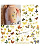 Cerlaza Metallic Glitter Butterfly Temporary Tattoos - 6 Sheets | Long Lasting Tattoo Stickers for Girls & Women | Butterfly Party Decorations & Favors - Buy Online on GoSupps.com
