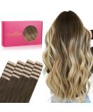 Buy If-Alife 20pcs 50g 18 Inch Ombr Walnut Brown to Ash Brown & Blonde Remy Invisible Tape Extensions | Silky Straight Real Hair Extensions - Buy Online on GoSupps.com
