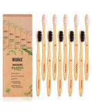 10 Pack Adult Bamboo Toothbrushes - Soft Bristles, Eco-Friendly, Biodegradable, BPA Free - Natural Black & White - Buy Online on GoSupps.com