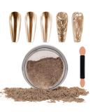 Laza Chrome Nail Powder - Holographic Glitter for DIY Gel Polish & Nail Art | Metallic Dust & Reflective Pigment in Champagne Gold - Buy Online on GoSupps.com