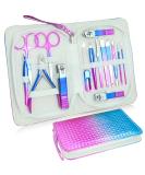 ZIZZON Manicure Pedicure Kit Nail Care Grooming Tool with Travel Case - Blue Purple - Buy Online on GoSupps.com