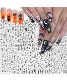 Black Skull Goth Nail Art Stickers - 3D Horror Butterfly Flame Moon Stars Rose Decals - Manicure Decoration Supplies - Buy Online on GoSupps.com