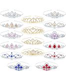 Haull 16-Piece Girls Crystal Tiara Rhinestone Crown Set - Princess Headband for Birthday Parties and Hair Styling - Buy Online on GoSupps.com
