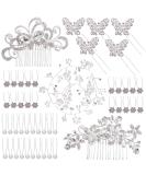 48-Piece Wedding Hair Comb Set with Crystal Pearl Bridal Accessories - Buy Online on GoSupps.com