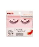 KISS Looks So Natural False Eyelashes - Lightweight Reusable Cruelty-Free Natural-Looking Contact Lens Friendly - Style Shy - 1 Pair Black - Buy Online on GoSupps.com