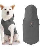 Gooby Fleece Vest with Hood for Small Dogs - XL X-Large Grey Jacket with Leash Ring - Buy Online on GoSupps.com