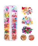 108PCS Dried Flowers & Foil Nail Art Kit - Natural Flower Designs for Resin Molds - Nail Art Accessories Set by YWLI - Buy Online on GoSupps.com