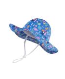 LANGZHEN Baby Girls Sun Protection Hat - Adjustable Toddler Kids Wide Brim Play Hat with Chin Strap - Flamingos and Toucan Design - Blue - 6-12 Months - Buy Online on GoSupps.com